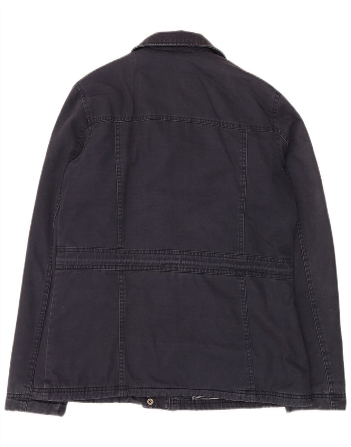FAT FACE Womens Utility Jacket UK 10 Small Navy Blue Cotton