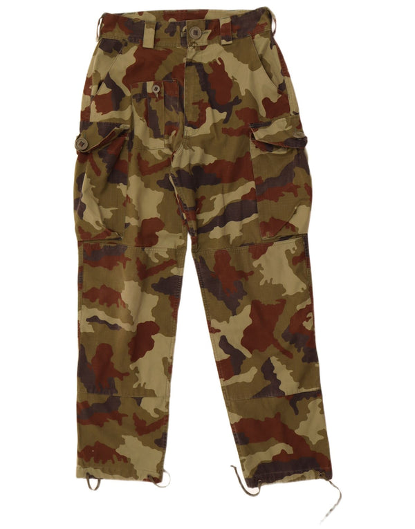 Vintage Mens Straight Cargo Trousers W34 L31 Green Camouflage