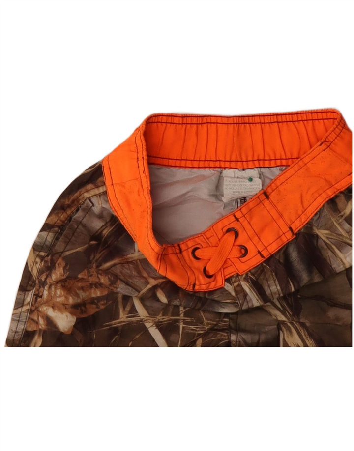 VINTAGE Boys Swimming Shorts 4-5 Years  Brown Camouflage Polyester