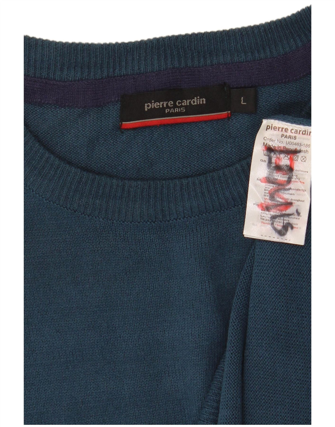 Pierre Cardin Mens Crew Neck Jumper Sweater Large Navy Blue Acrylic