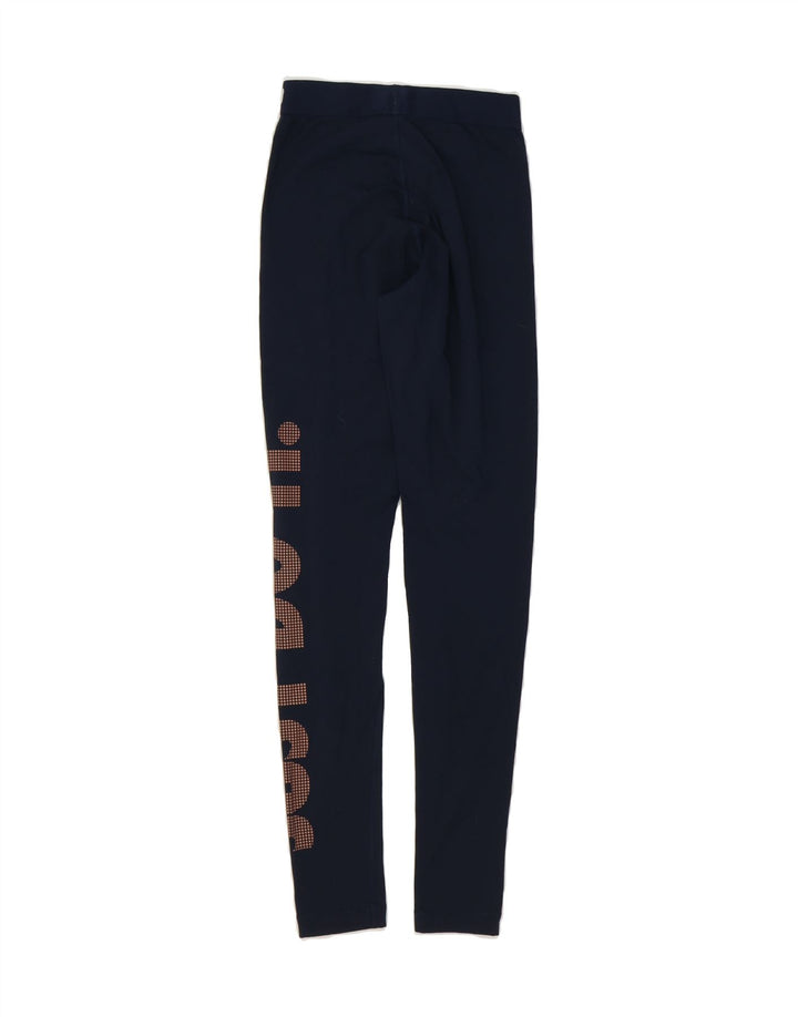 NIKE Womens Dri Fit Graphic Leggings UK 6 XS Navy Blue Polyester Vintage Nike and Second-Hand Nike from Messina Hembry 
