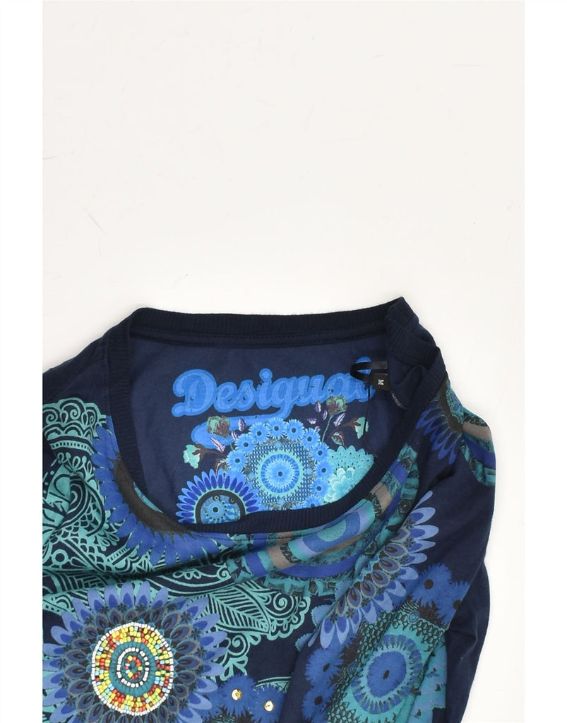 DESIGUAL Womens Crazy Pattern Blouse Top UK 12 Medium Blue Paisley Cotton | Vintage Desigual | Thrift | Second-Hand Desigual | Used Clothing | Messina Hembry 