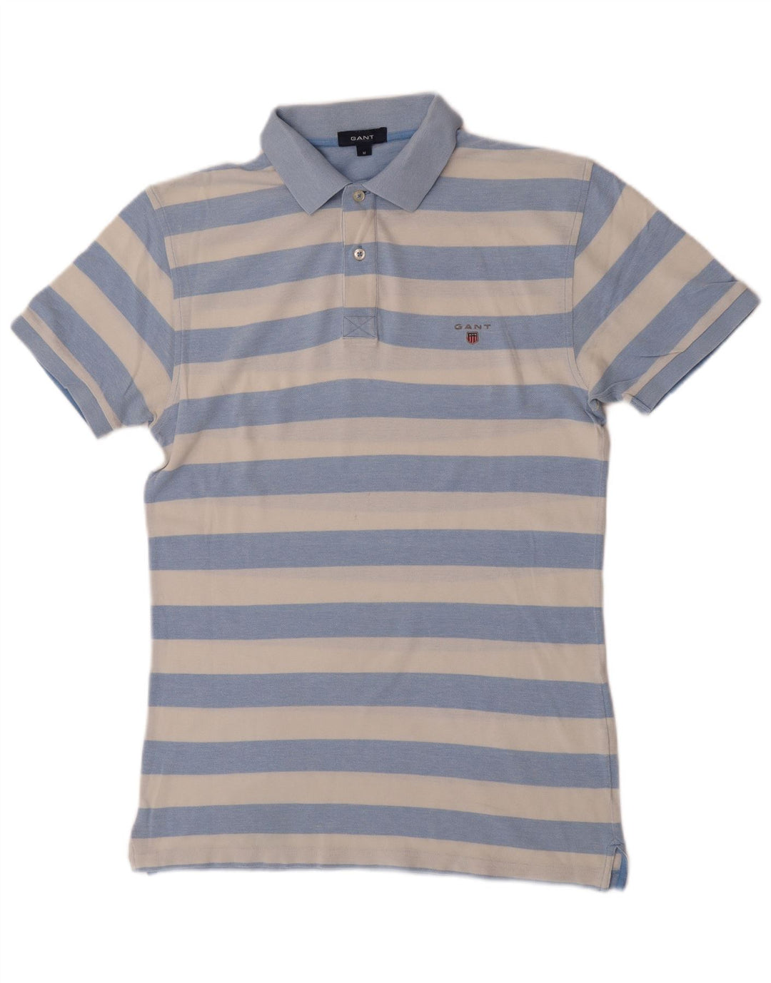 Gant Mens Polo Shirt Medium Blue Striped