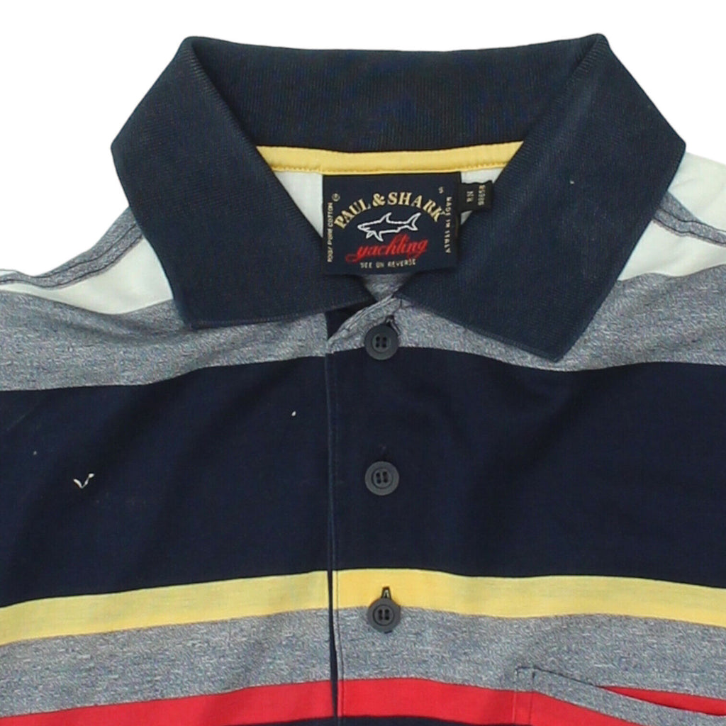 Paul & Shark Mens Striped Polo Shirt | Vintage High End Designer Sports Casual | Vintage Messina Hembry | Thrift | Second-Hand Messina Hembry | Used Clothing | Messina Hembry 