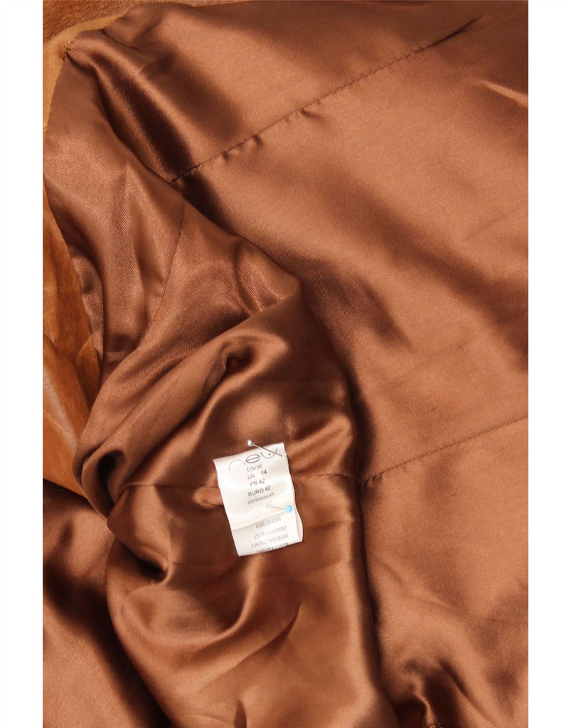 NEW LOOK Womens Leather Jacket UK 14 Large Brown Leather Vintage NEW LOOK and Second-Hand NEW LOOK from Messina Hembry 