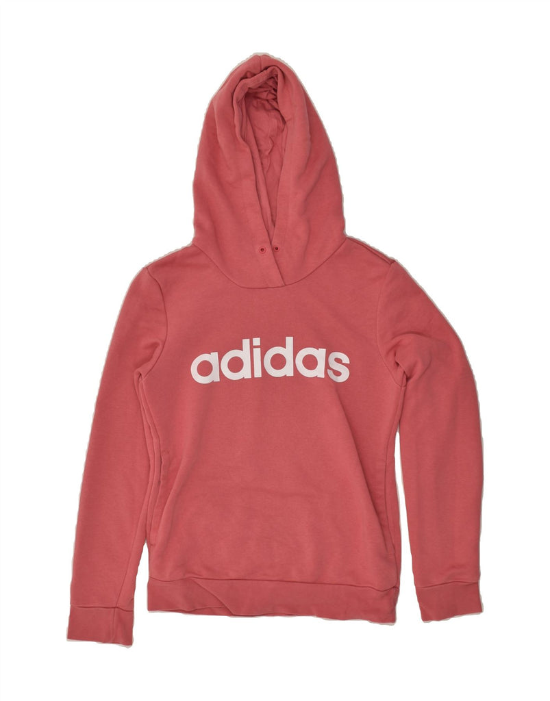 ADIDAS Womens Graphic Hoodie Jumper UK 4/6 XS  Pink Cotton | Vintage Adidas | Thrift | Second-Hand Adidas | Used Clothing | Messina Hembry 