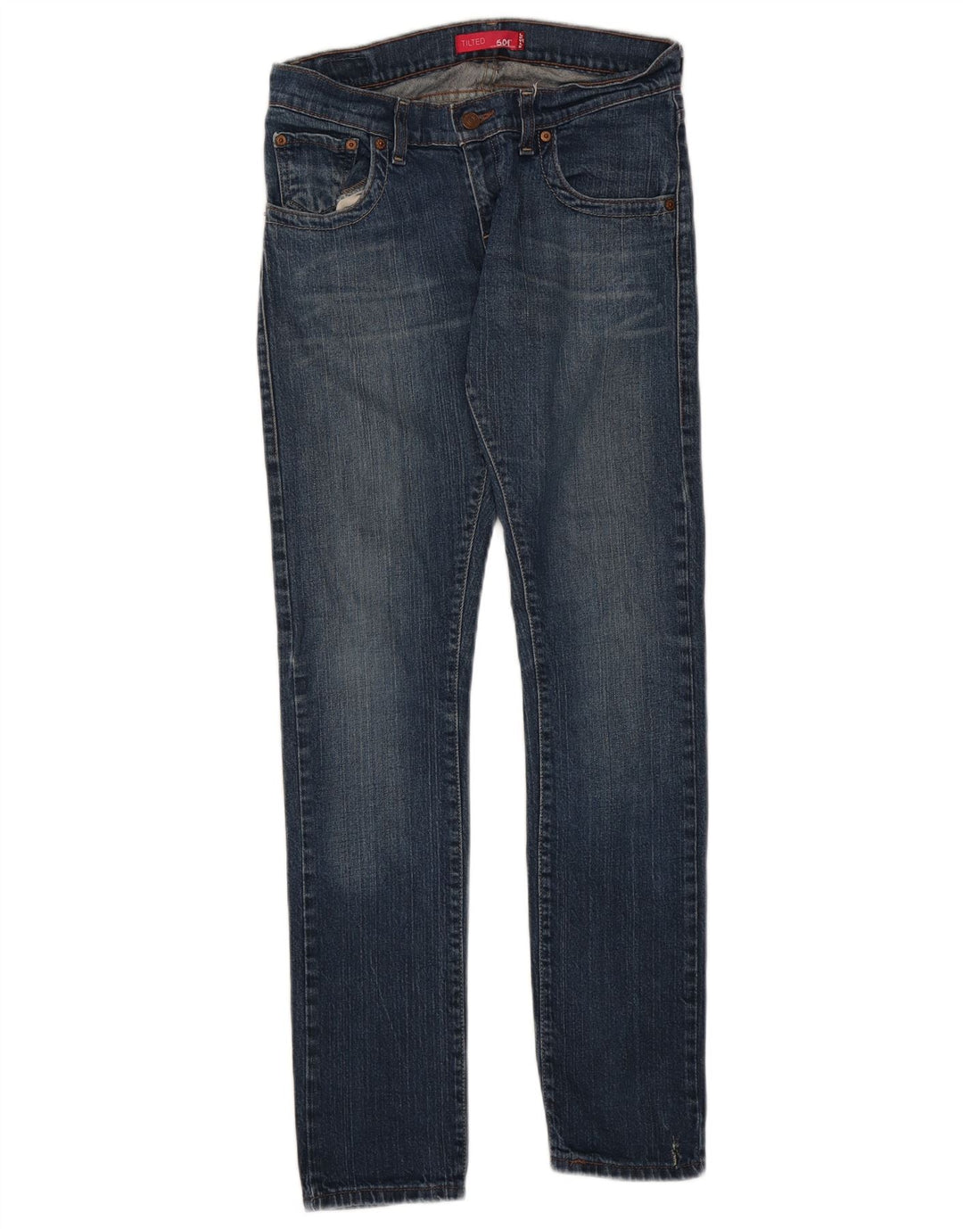 Levi's Womens 504 Tilted Slim Jeans US 5 Medium W30 L32 Blue Cotton
