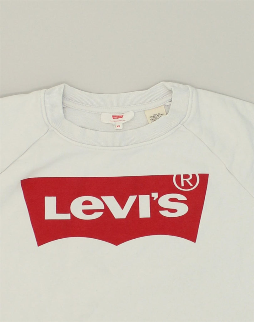 LEVI'S Mens Graphic Sweatshirt Jumper XS White Cotton | Vintage Levi's | Thrift | Second-Hand Levi's | Used Clothing | Messina Hembry 