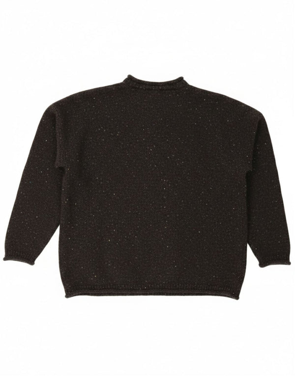 Western ISLAND Mens Turtle Neck Jumper Sweater XL Grey Flecked Virgin Wool