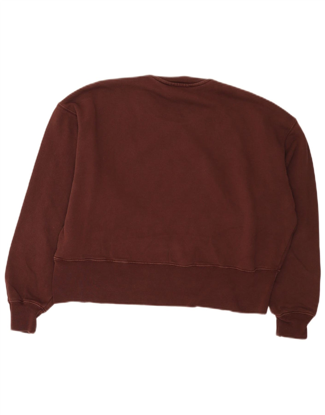 Zara Womens Oversized Sweatshirt Jumper UK 10 Small Burgundy Cotton