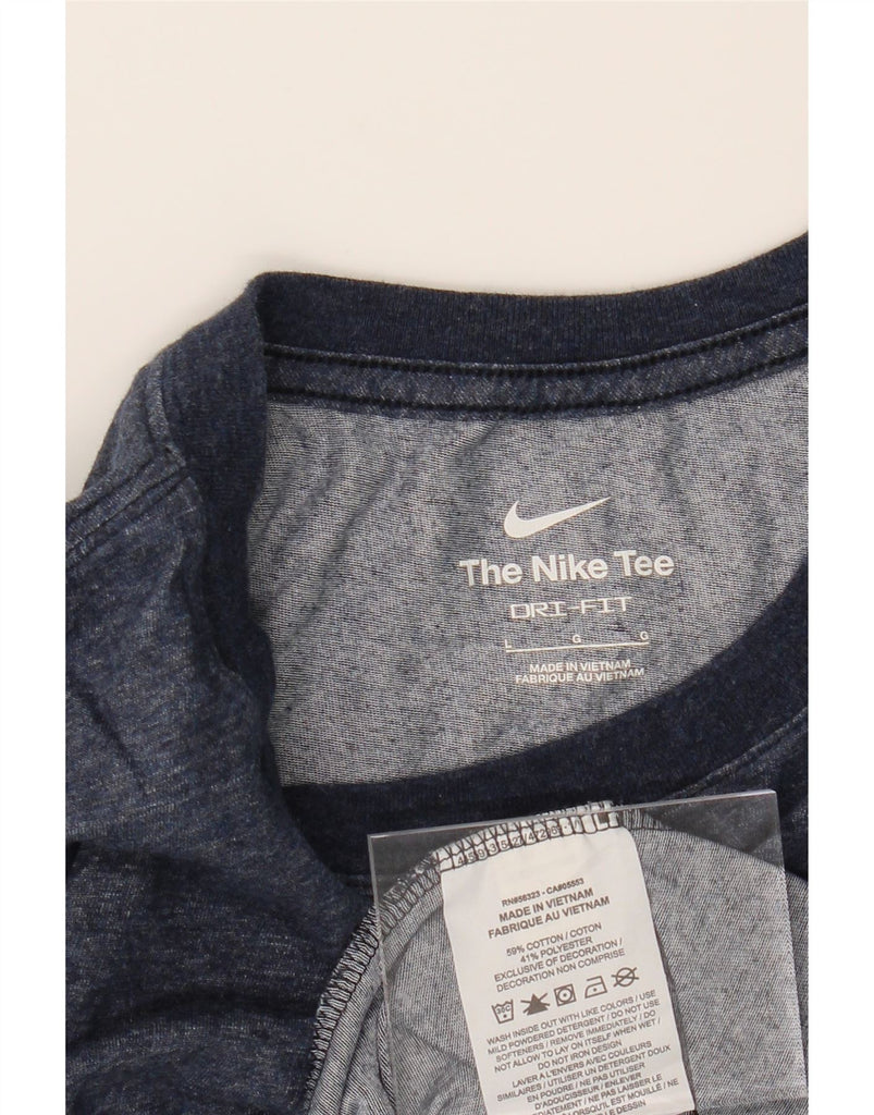 NIKE Mens Dri Fit T-Shirt Top Large Navy Blue Cotton Vintage Nike and Second-Hand Nike from Messina Hembry 