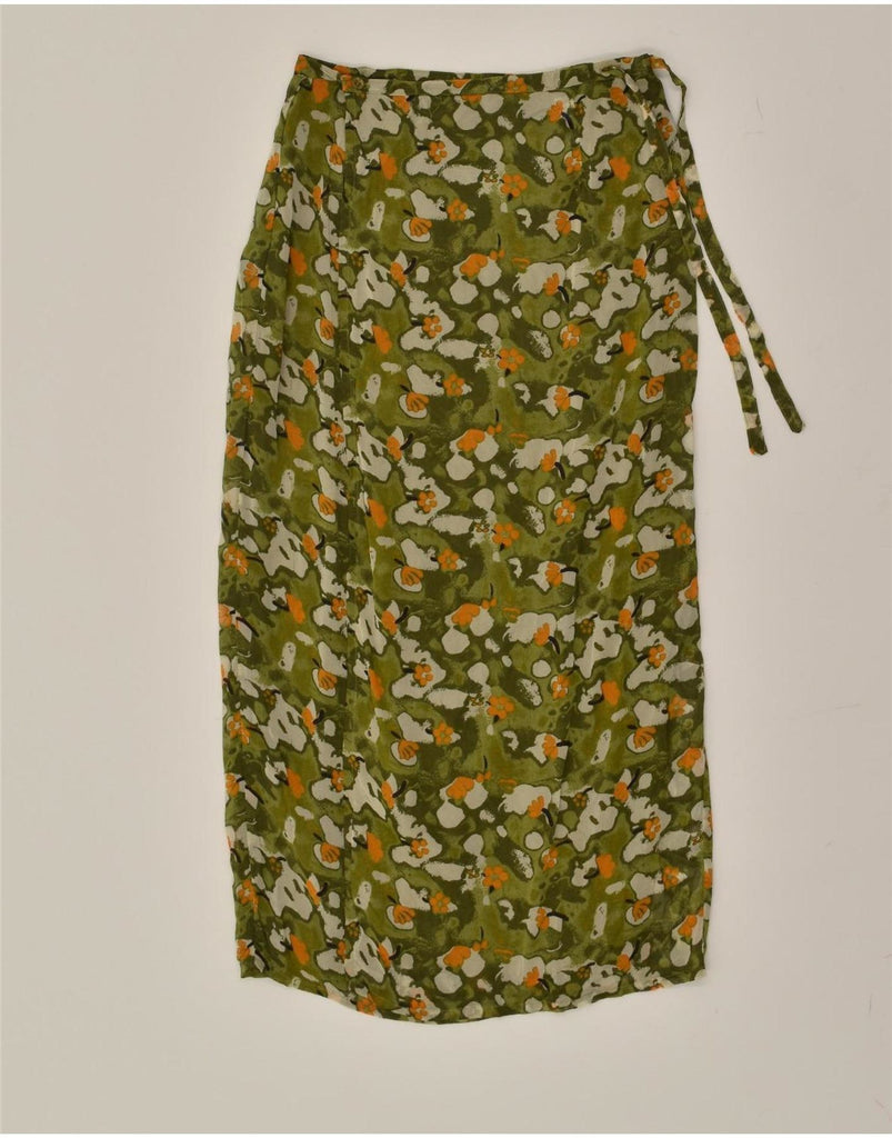 S.OLIVER Girls Abstract Pattern Wrap Skirt 9-10 Years W26 Green Vintage S.Oliver and Second-Hand S.Oliver from Messina Hembry 