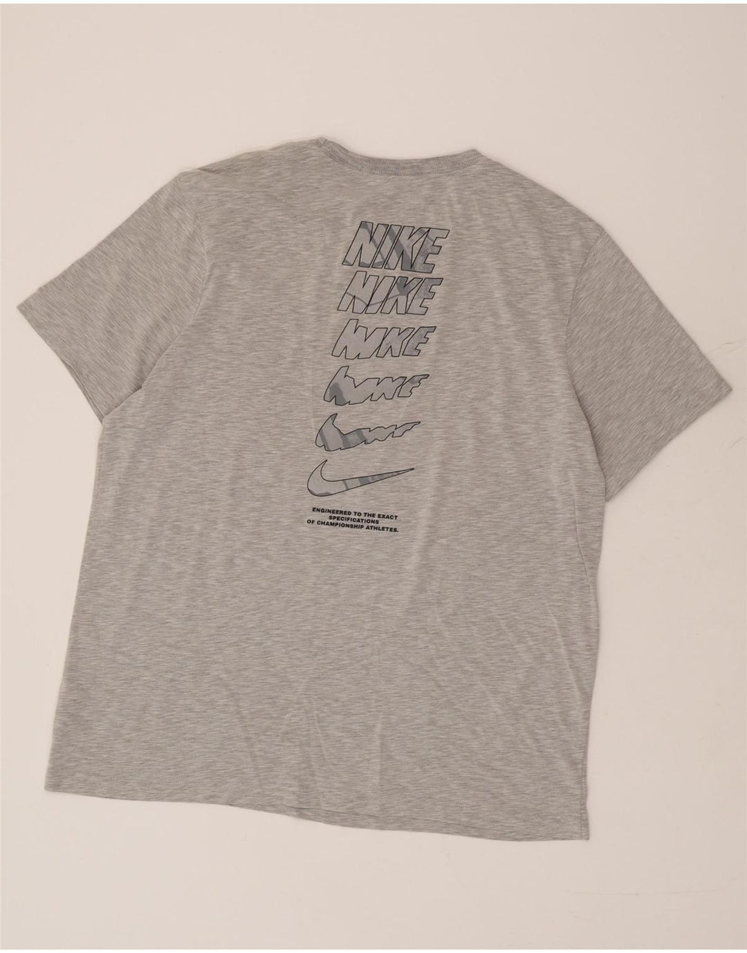 Nike Mens Dri Fit Graphic T-Shirt Top XL Grey Cotton