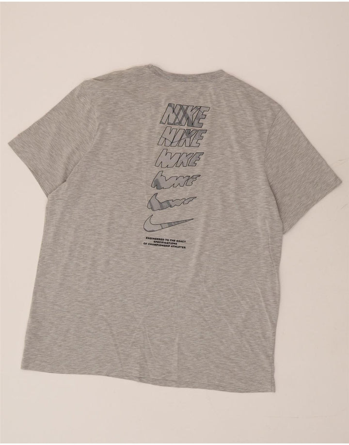Nike Mens Dri Fit Graphic T-Shirt Top XL Grey Cotton