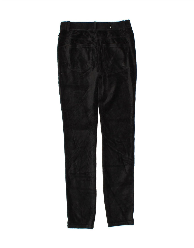 BENETTON Girls Skinny Corduroy Trousers 11-12 Years  2XL W26 L28 Black Vintage Benetton and Second-Hand Benetton from Messina Hembry 
