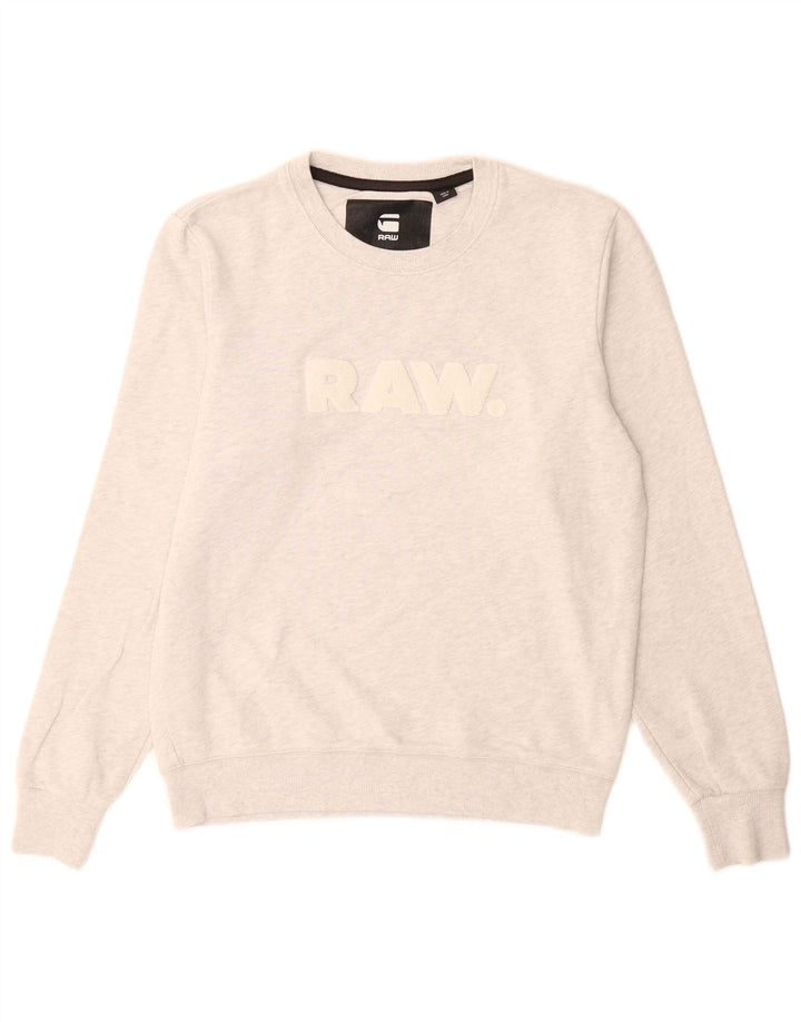 G-Star Mens Graphic Sweatshirt Jumper Medium Grey Flecked