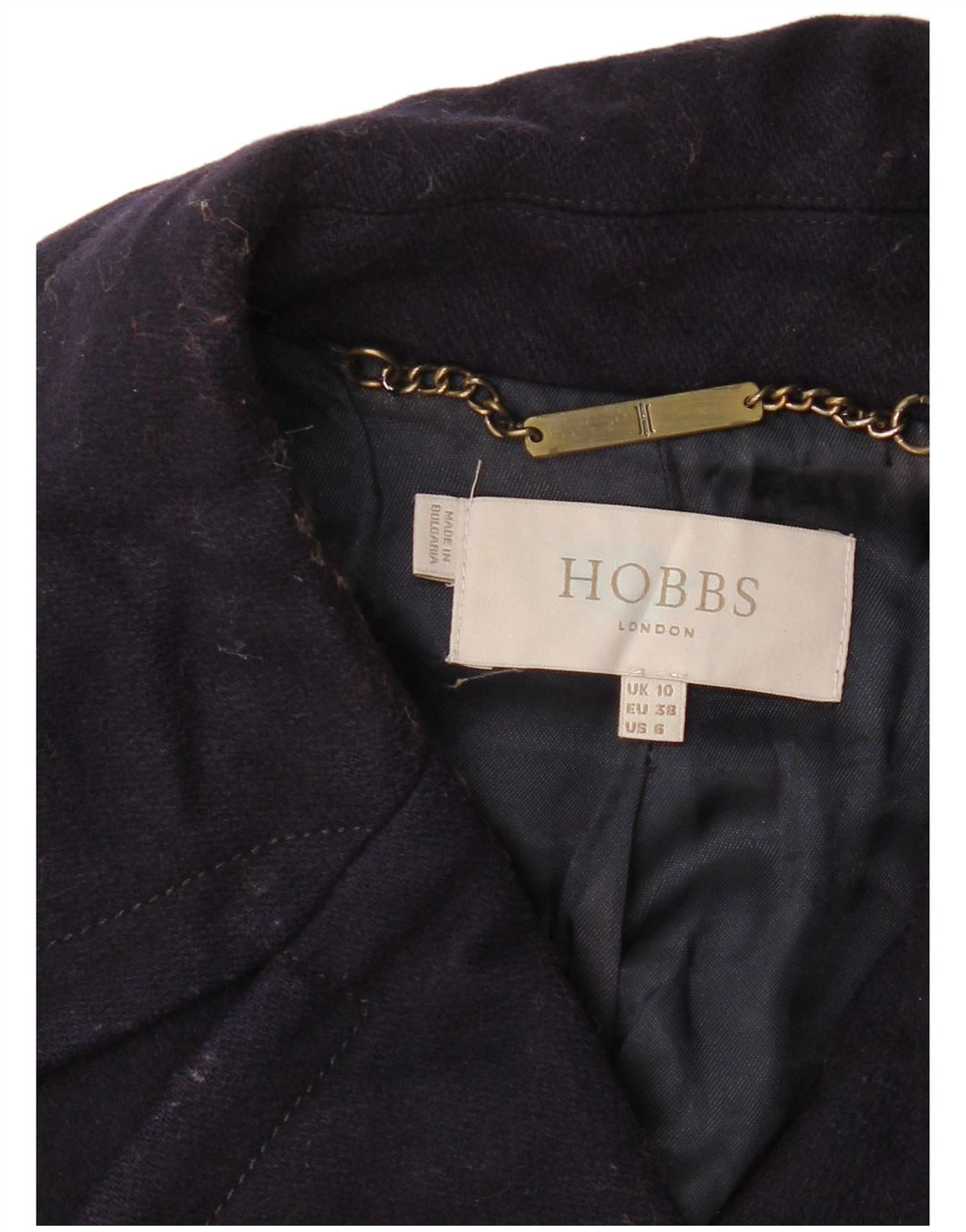 Hobbs Womens Double Breasted Coat UK 10 Small Navy Blue