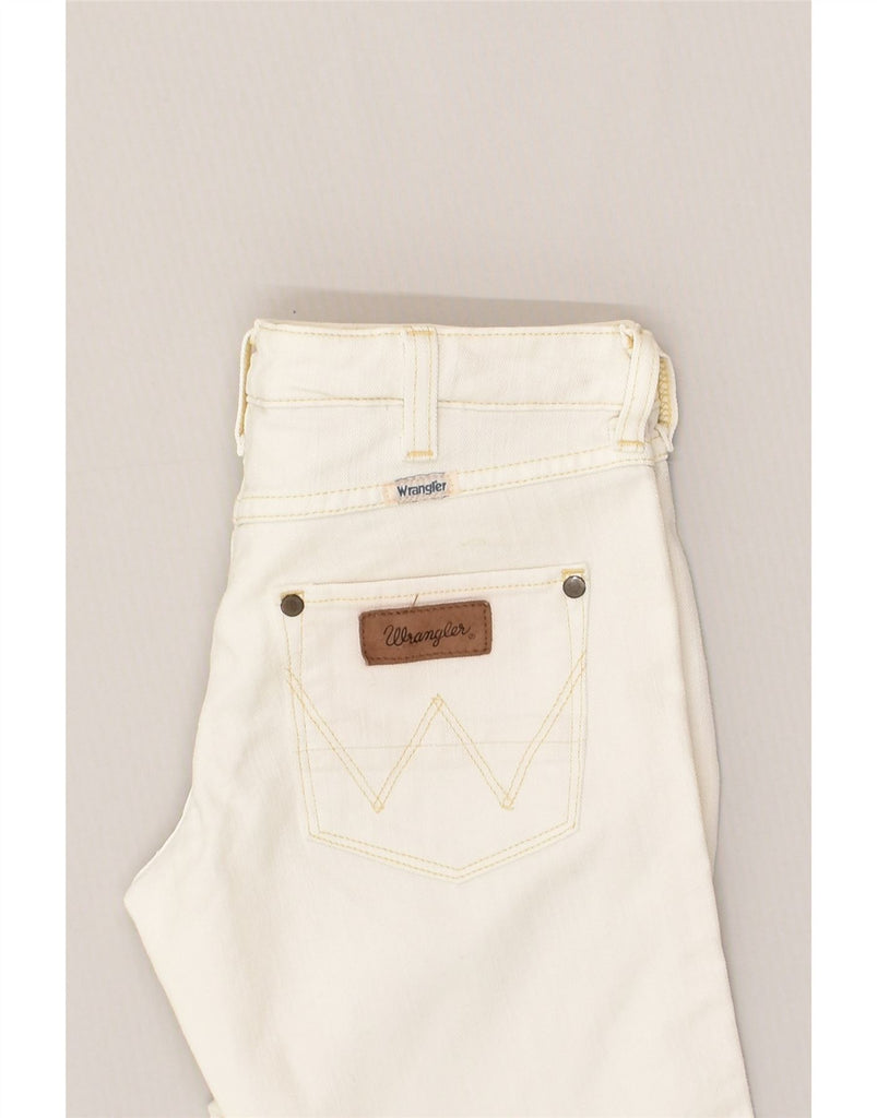 WRANGLER Womens Lia Slim Jeans W27 L34 White Cotton | Vintage Wrangler | Thrift | Second-Hand Wrangler | Used Clothing | Messina Hembry 