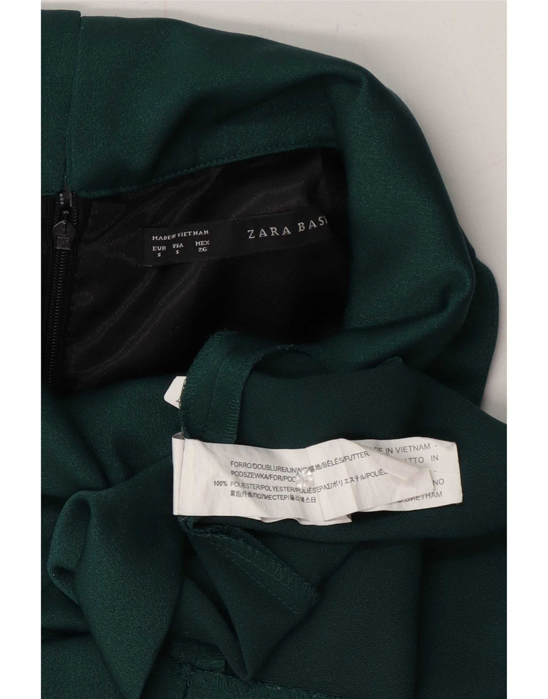 Zara Womens Sleeveless Sheath Dress UK 10 Small Green Polyester