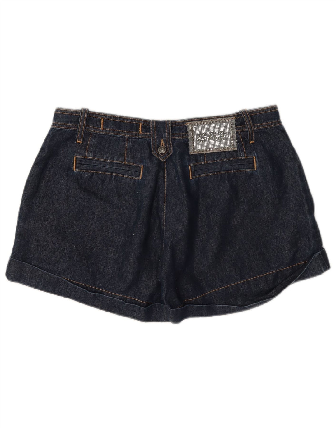 Gas Womens Denim Shorts W29 Medium Navy Blue Cotton