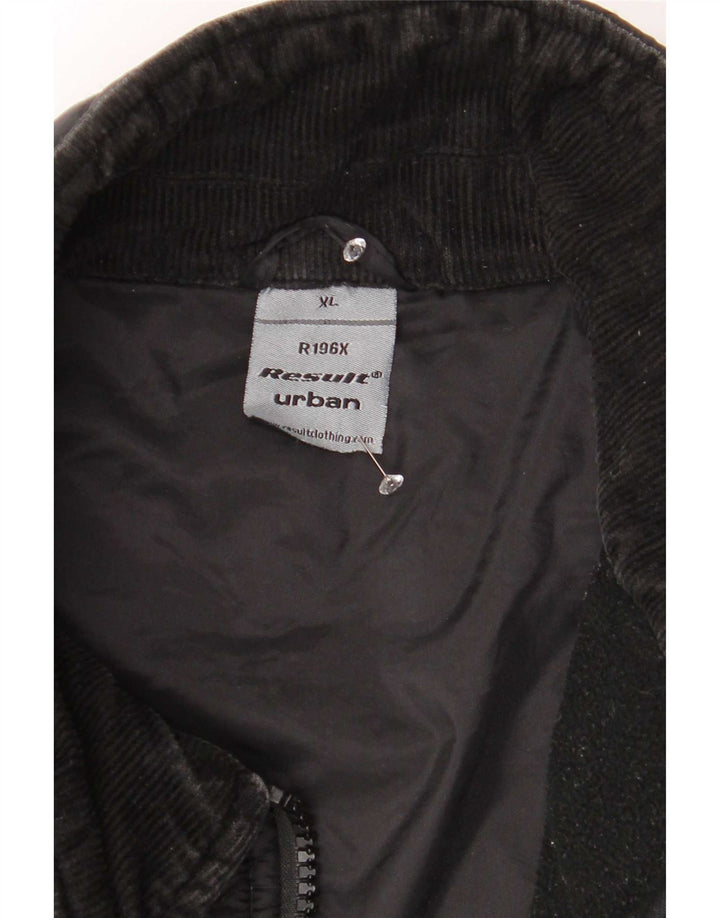 Vintage Mens Quilted Jacket UK 42 XL Black Nylon