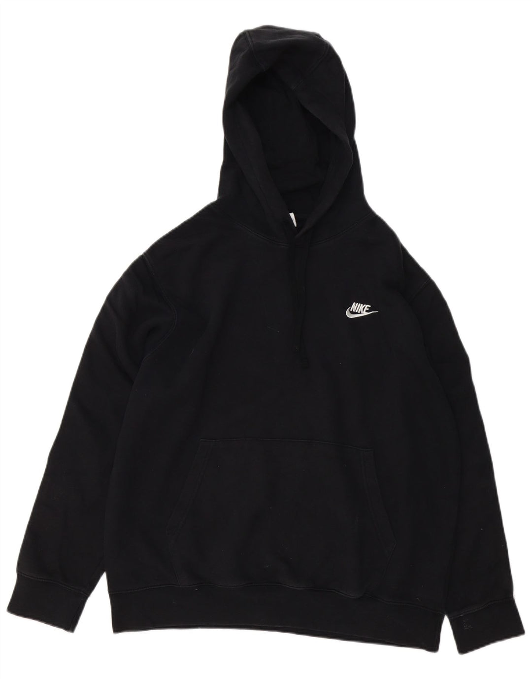 NIKE Mens Graphic Hoodie Jumper Large Black Cotton