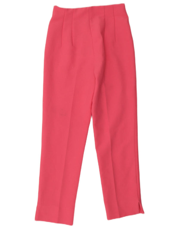 Zara Womens High Waist Tapered Chino Trousers EU 34 2XS W24 L27 Pink