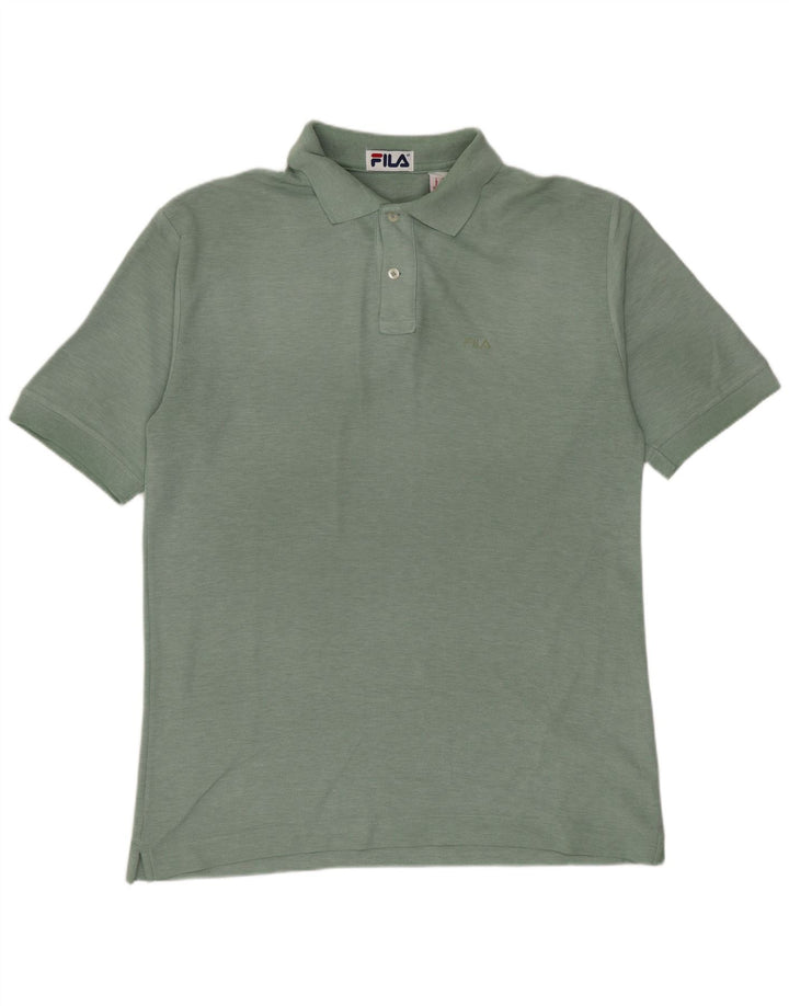 Fila Mens Polo Shirt Medium Green Cotton