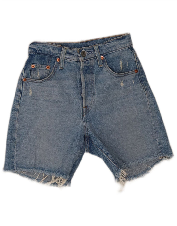 Levi's Womens 501 Distressed Denim Shorts W23 2XS Blue Cotton