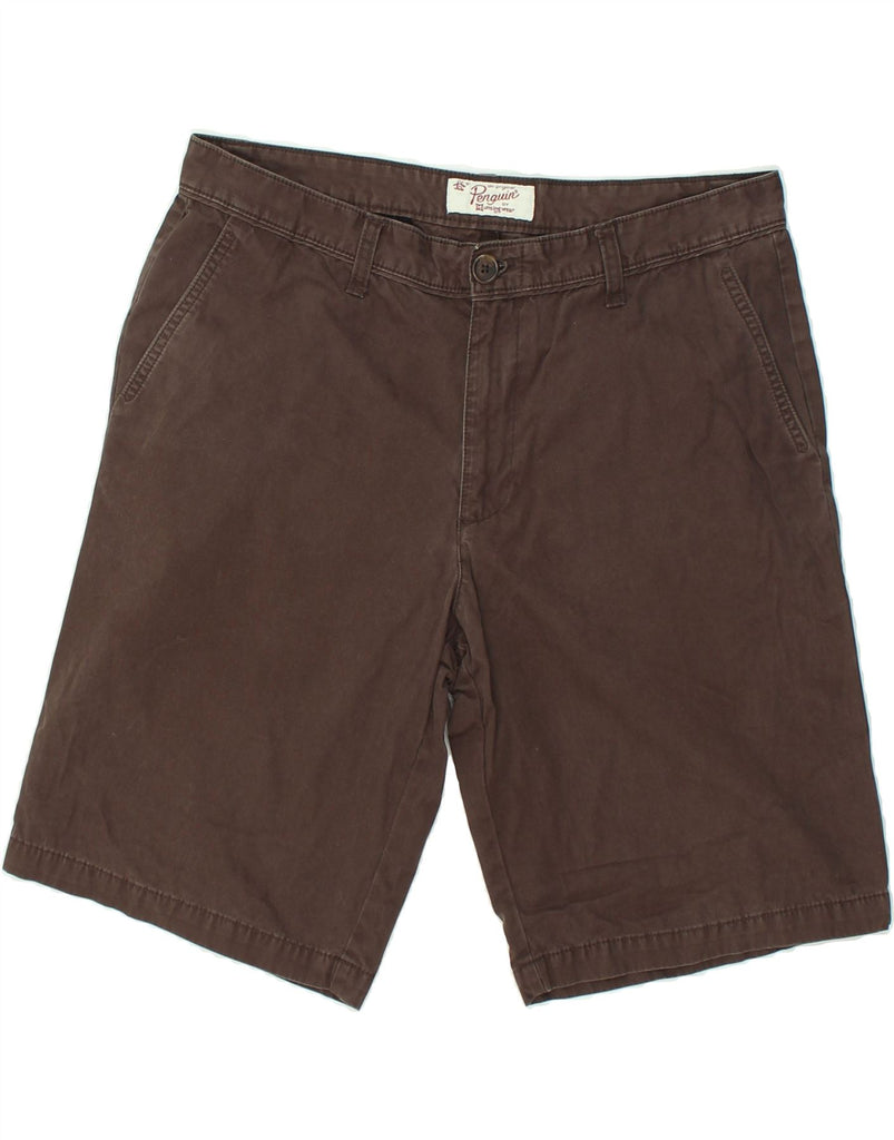 PENGUIN Mens Chino Shorts W36 Large Brown Cotton | Vintage Penguin | Thrift | Second-Hand Penguin | Used Clothing | Messina Hembry 