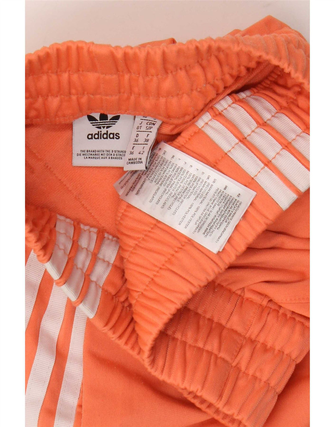 Adidas Womens Sport Shorts UK 10 Small Orange Polyester