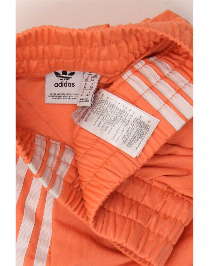 Adidas Womens Sport Shorts UK 10 Small Orange Polyester