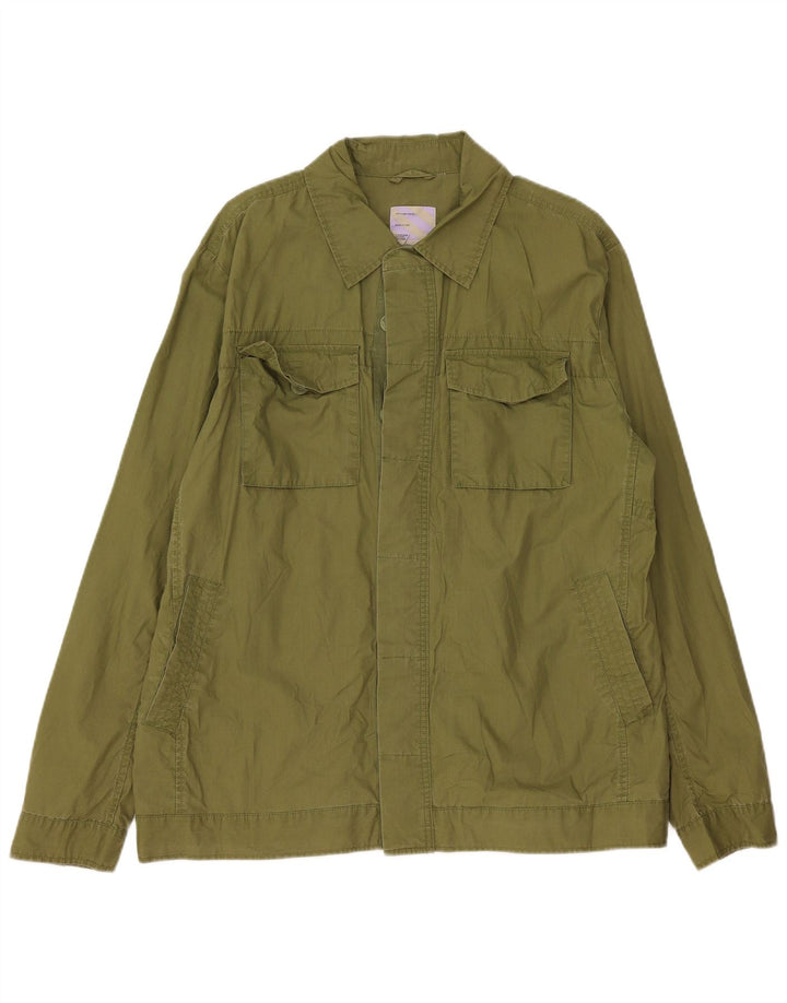 Fat Face Mens Utility Jacket UK 42 XL Green Cotton
