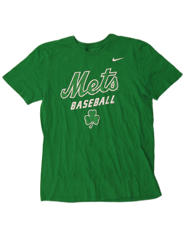 Nike Mens Mets Graphic T-Shirt Top Large Green Cotton