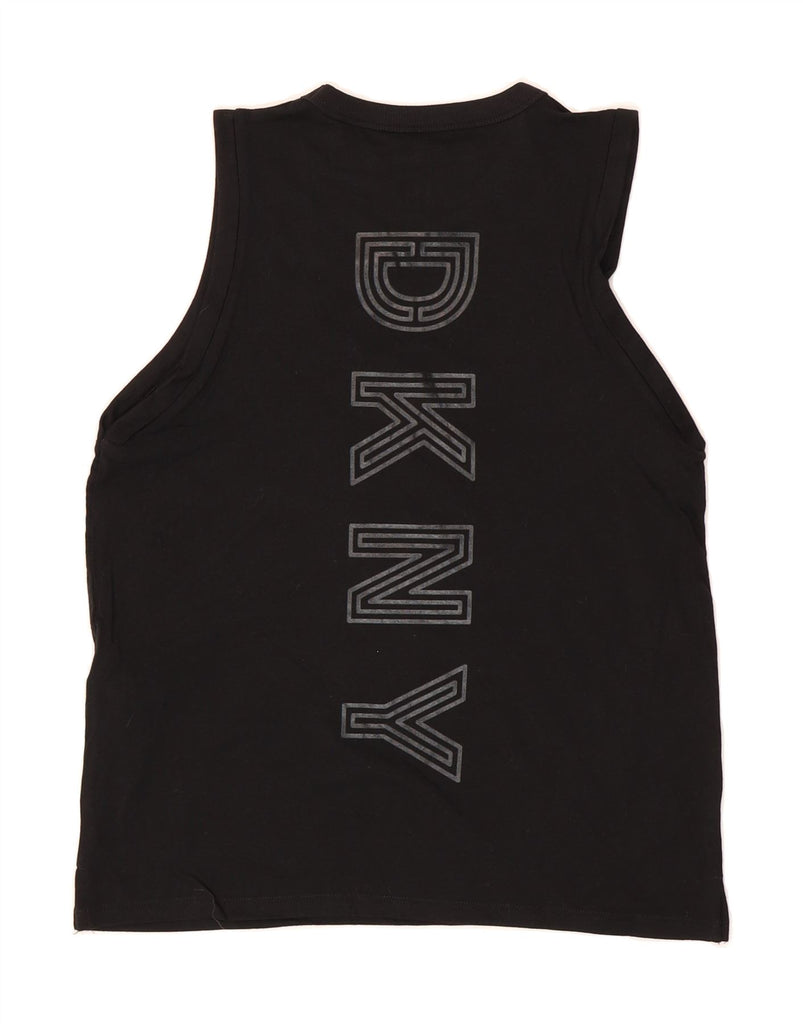 DKNY Womens Graphic Vest Top UK 6 XS Black Cotton Vintage Dkny and Second-Hand Dkny from Messina Hembry 