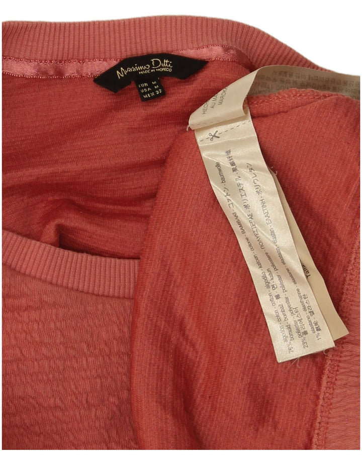 Massimo Dutti Womens Sweatshirt Jumper UK 14 Medium Orange Cotton