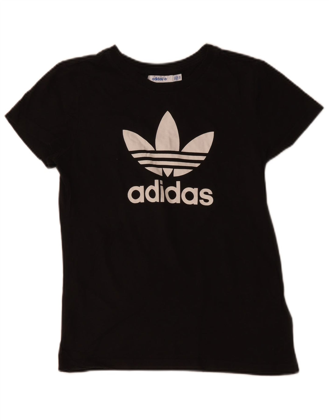 ADIDAS Womens Graphic T-Shirt Top IT 40 Small Black Cotton