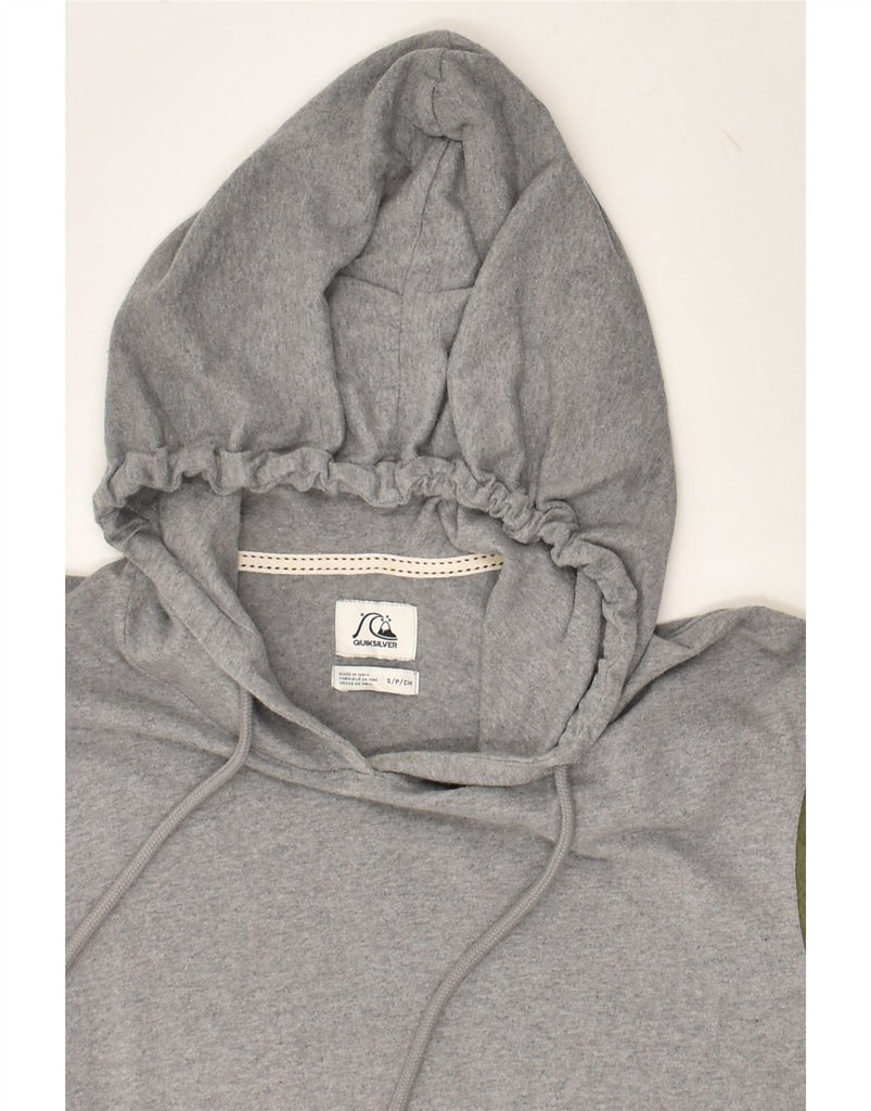 QUIKSILVER Mens Hoodie Jumper Small Grey Colourblock Cotton | Vintage Quiksilver | Thrift | Second-Hand Quiksilver | Used Clothing | Messina Hembry 