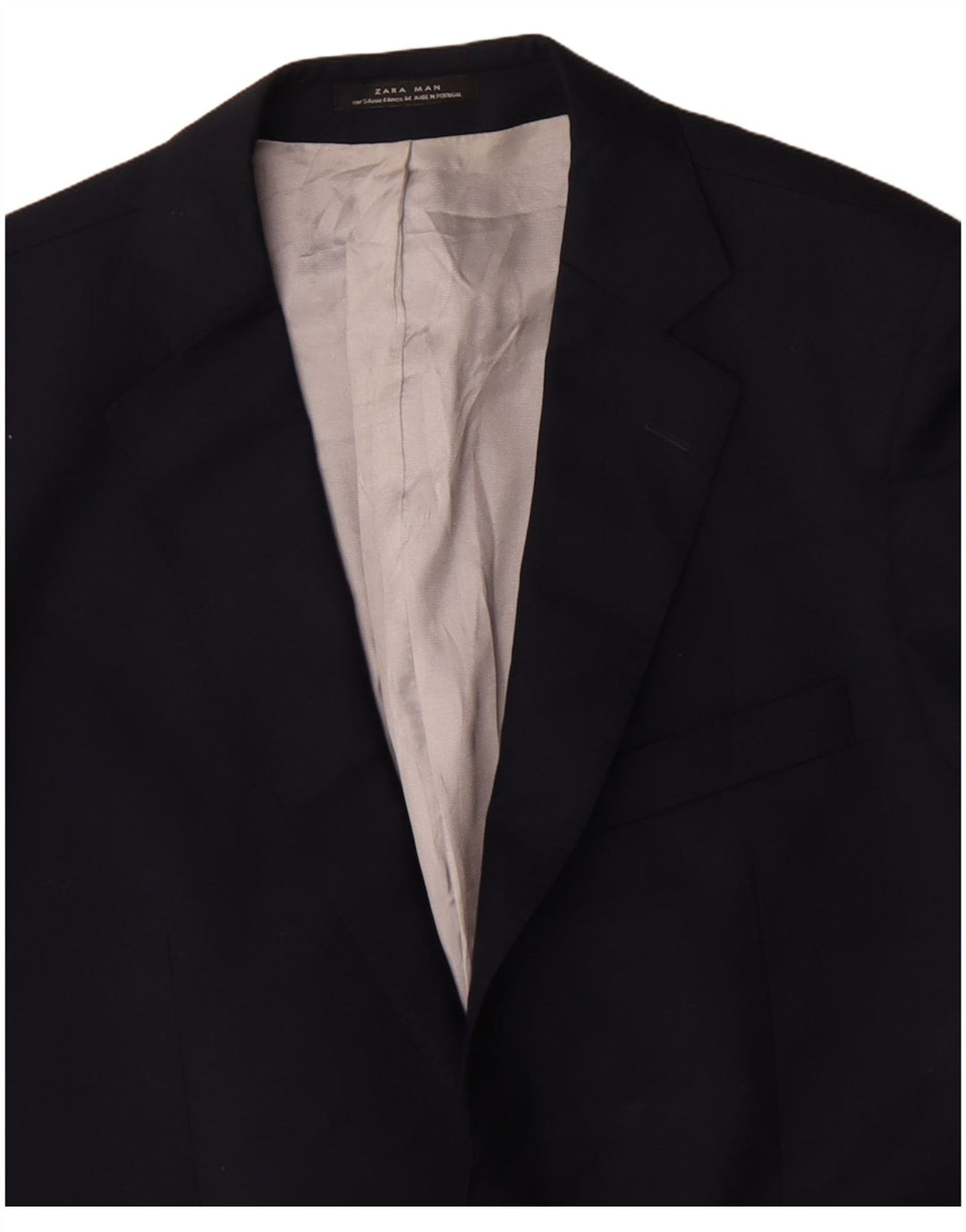 Zara Mens 2 Button Blazer Jacket EU 54 XL Navy Blue