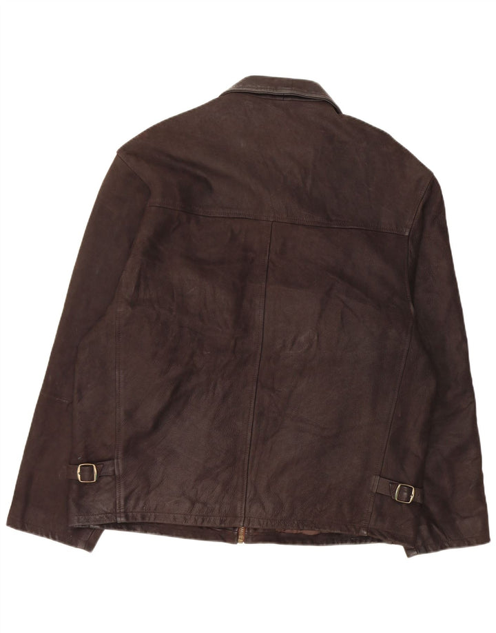 Vintage Mens Leather Jacket UK 42 XL Brown Leather