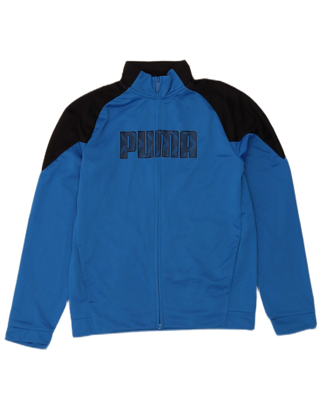 Puma Boys Graphic Tracksuit Top Jacket 15-16 Years Blue Colourblock