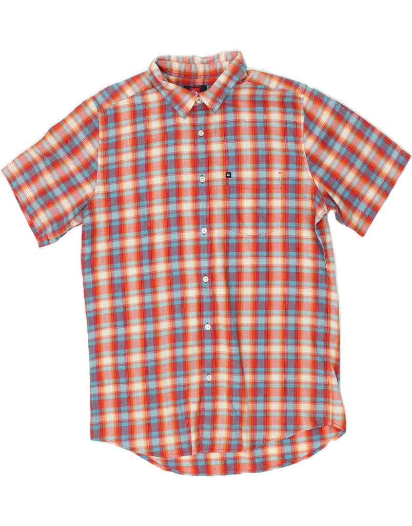 QUIKSILVER Mens Short Sleeve Shirt Large Red Check Cotton | Vintage Quiksilver | Thrift | Second-Hand Quiksilver | Used Clothing | Messina Hembry 