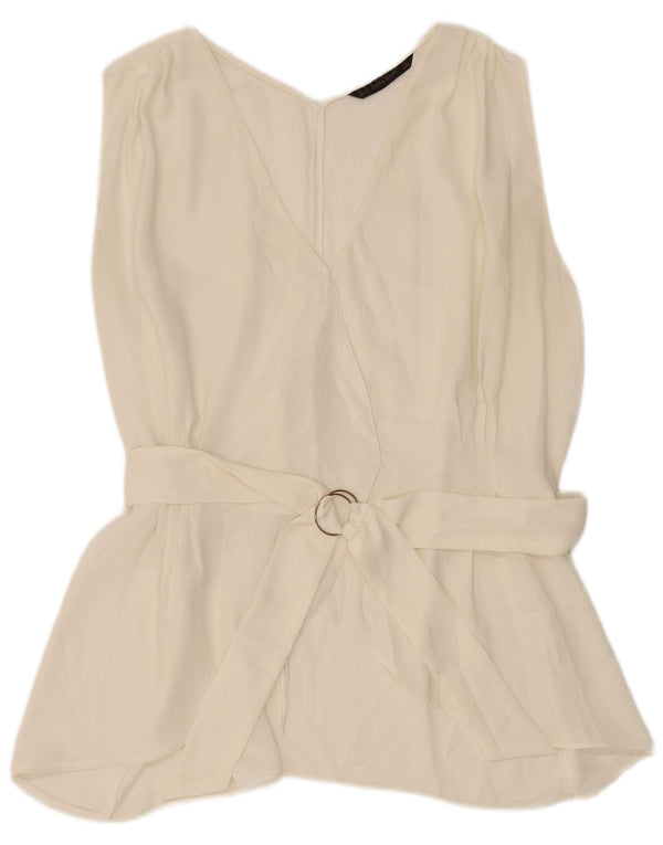 Zara Womens Sleeveless Blouse Top UK 18 XL White