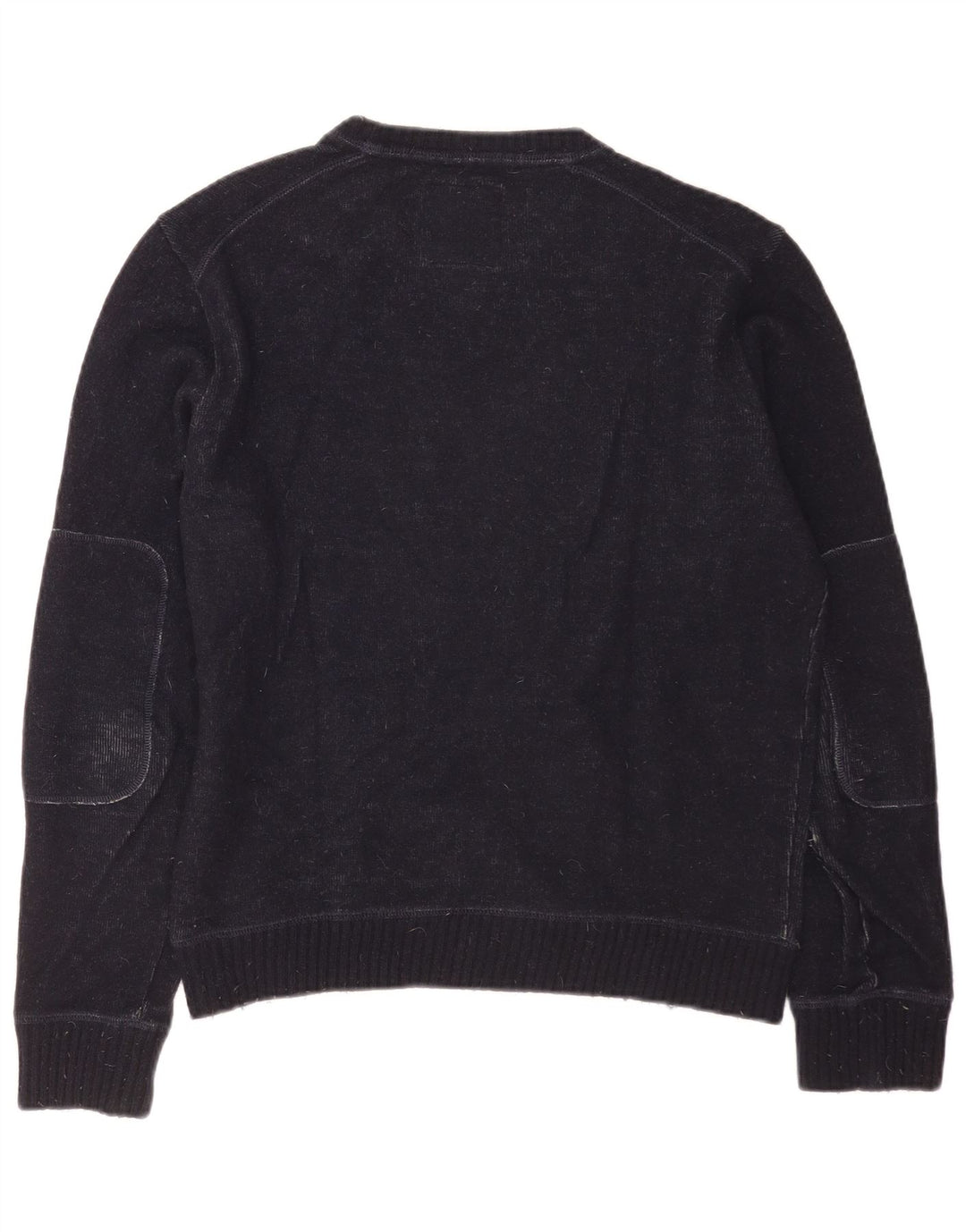 Woolrich Mens Graphic Boat Neck Jumper Sweater Medium Navy Blue Wool
