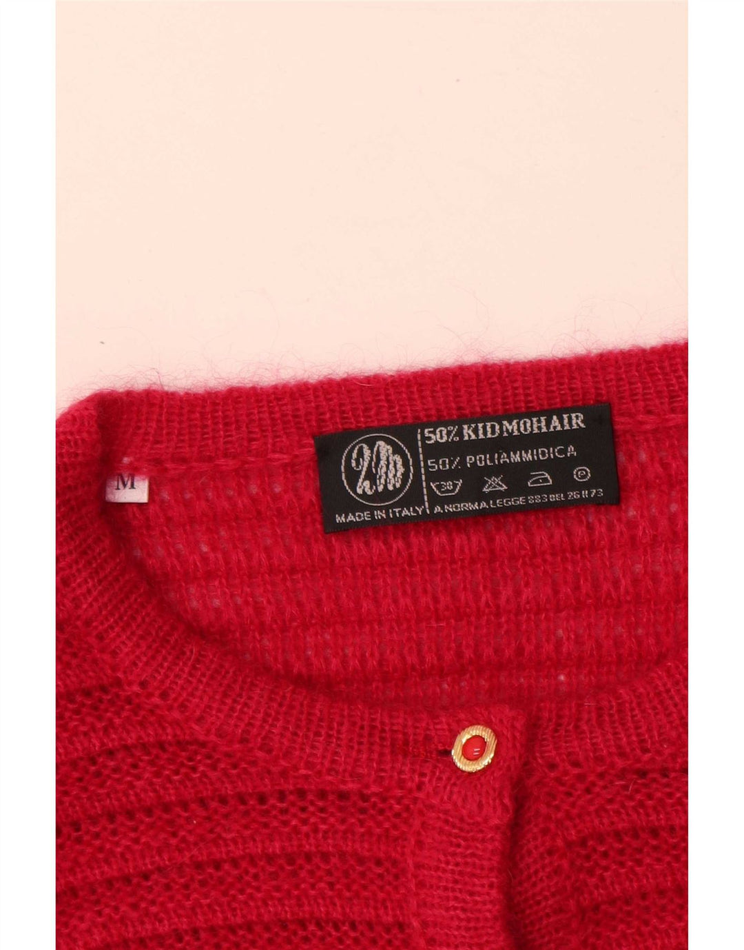 Vintage Womens Oversized Cardigan Sweater UK 14 Medium Pink Mohair