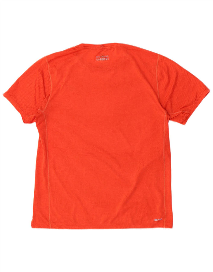 New Balance Mens T-Shirt Top Medium Orange