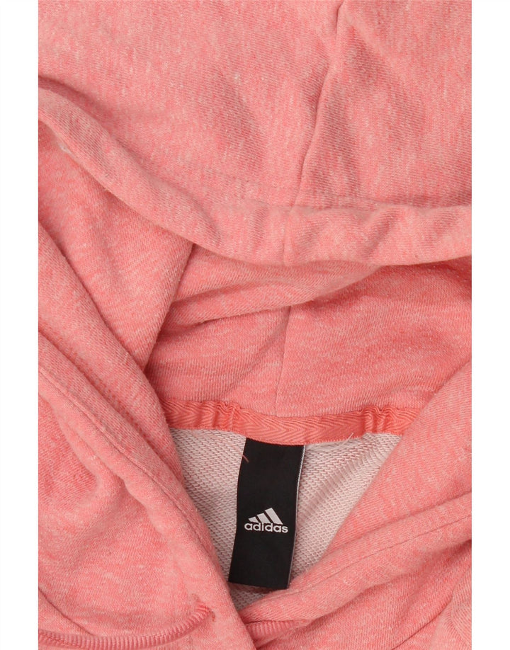 ADIDAS Womens Graphic Hoodie Jumper UK 10 Small Pink