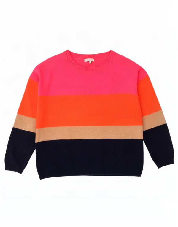Hobbs Womens Boat Neck Jumper Sweater UK 14 Medium Multicoloured Striped