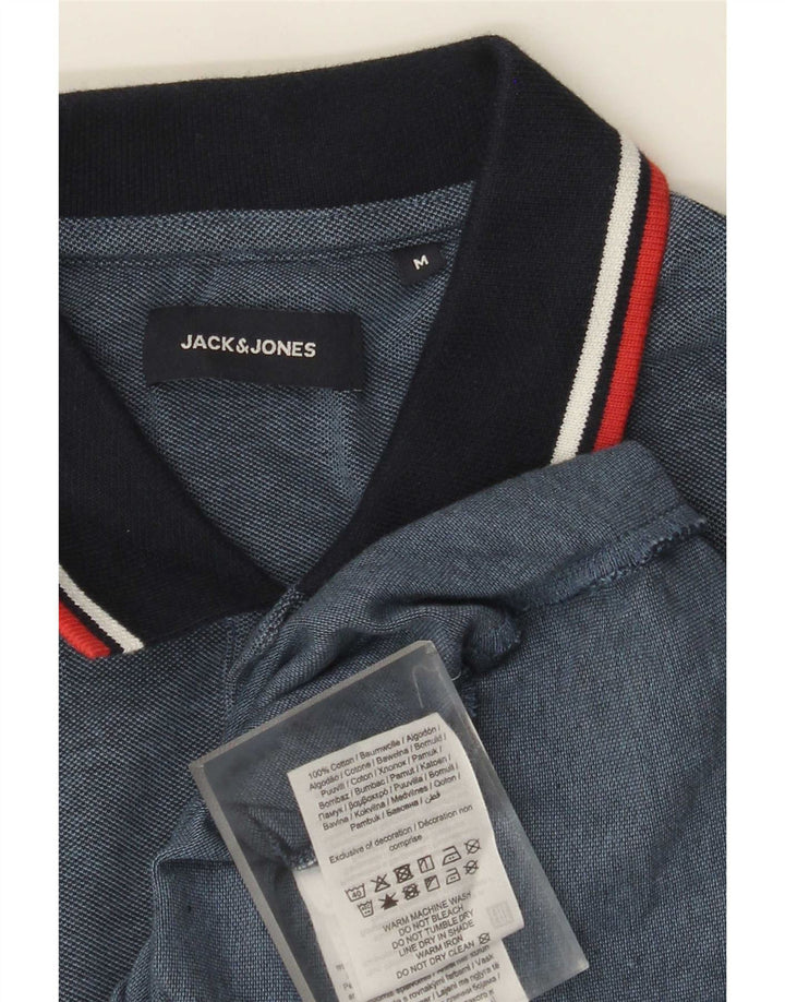 Jack & Jones Mens Polo Shirt Medium Blue Cotton