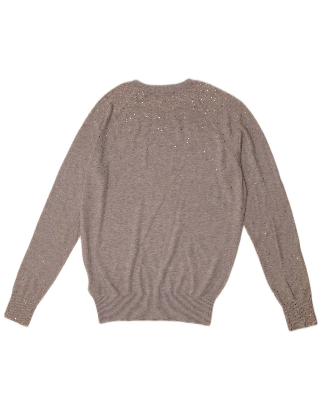 Ted Baker Womens Boat Neck Jumper Sweater Size 2 Small Grey Flecked Cotton